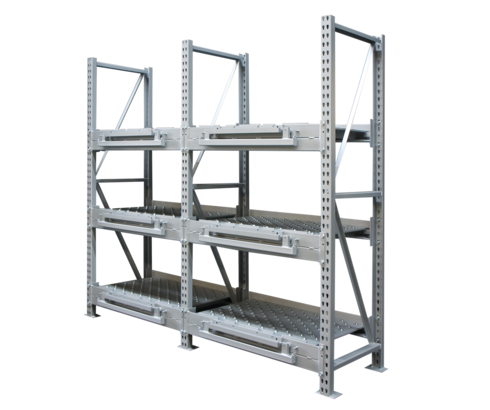 Compartimento de estante con mesa de bolas y barra de acoplamiento